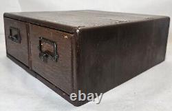 Antique Yawman And Erbe 2 Drawer Wood Card Catalog Index File Cabinet Oak