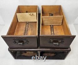 Antique Yawman And Erbe 2 Drawer Wood Card Catalog Index File Cabinet Oak