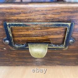 Antique Yawman Erbe 2 Drawer Library Card Catalog Index File Cabinet Wood Box