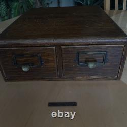 Antique Yawman Erbe 2 Drawer Library Card Catalog Index File Cabinet Wood Box