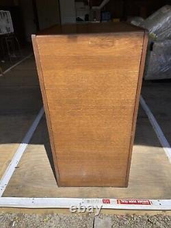 Antique Yawman & Erbe 3 Drawer Tiger Oak Wood File Cabinet