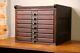 Antique Yawman & Erbe 7 Drawer Wood File Cabinet Library Drafting Jewelry Box