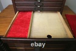 Antique Yawman & Erbe 7 Drawer Wood File Cabinet Library drafting Jewelry Box
