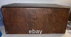 Antique Yawman & Erbe Quarter Sawn Oak Single Drawer Dovetailed File Lock withKey