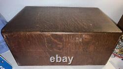 Antique Yawman & Erbe Quarter Sawn Oak Single Drawer Dovetailed File Lock withKey