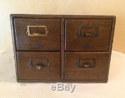 Antique Yawman and Erbe Table Top Oak Card Catalog/File Cabinet