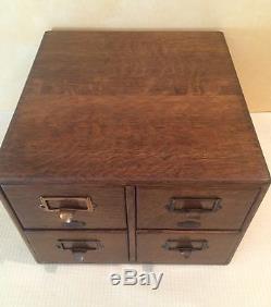 Antique Yawman and Erbe Table Top Oak Card Catalog/File Cabinet
