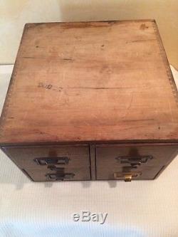Antique Yawman and Erbe Table Top Oak Card Catalog/File Cabinet