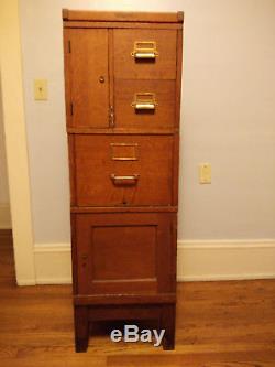 Antique Yawman and Erbe Tiger Oak Standing File Cabinet 1914