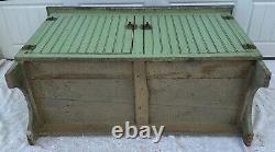 Antique Zinc Top Cabinet Farmhouse Garden Potters Bench AAFA Orig Green Paint