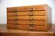 Antique Apothecary Oak Cabinet Wood Drawer Vintage Typeset Watchmaker Box Weis