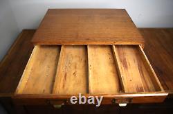 Antique apothecary Oak cabinet wood drawer vintage typeset watchmaker box Weis