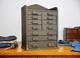 Antique Apothecary Cabinet Wood Drawer Tool Box Watchmaker Typeset Vintage Green