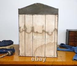 Antique apothecary cabinet wood drawer tool box watchmaker typeset Vintage green