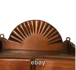 Antique apothecary cabinets. Wall hanging. 16 and 14 in height. Sunburst arch