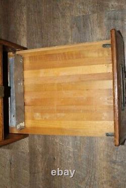 Antique c. 1900 Yawman & Erbe Receipts Bills Letters Dovetailed Oak File Cabinet