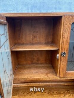Antique c1905 Hoosier-Style Kitchen Cabinet & Workstation Frosted Panels