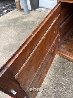 Antique c1905 Hoosier-Style Kitchen Cabinet & Workstation Frosted Panels