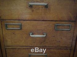 Antique c1915 Tiger Oak Yawman & Erbe 5 Drawer File Cabinet Card Catalog Library