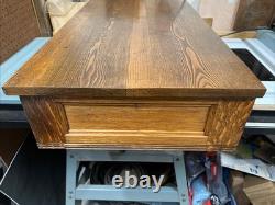 Antique c4-Drawer Oak Wood Card Catalog File Cabinet Library Dovetailed