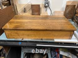 Antique c4-Drawer Oak Wood Card Catalog File Cabinet Library Dovetailed