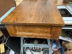 Antique c4-Drawer Oak Wood Card Catalog File Cabinet Library Dovetailed