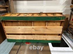 Antique c4-Drawer Oak Wood Card Catalog File Cabinet Library Dovetailed