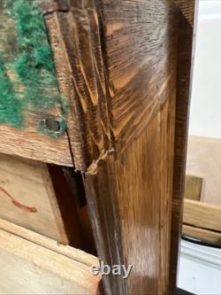 Antique c4-Drawer Oak Wood Card Catalog File Cabinet Library Dovetailed