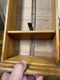 Antique c4-Drawer Oak Wood Card Catalog File Cabinet Library Dovetailed