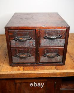 Antique card catalog tiger oak Apothecary cabinet Wood File Library Box