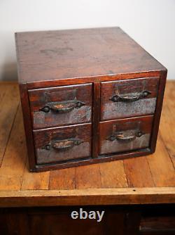 Antique card catalog tiger oak Apothecary cabinet Wood File Library Box