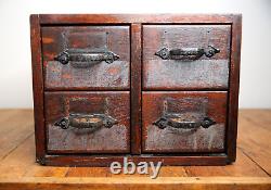 Antique card catalog tiger oak Apothecary cabinet Wood File Library Box