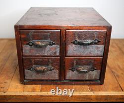 Antique card catalog tiger oak Apothecary cabinet Wood File Library Box