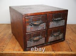 Antique card catalog tiger oak Apothecary cabinet Wood File Library Box