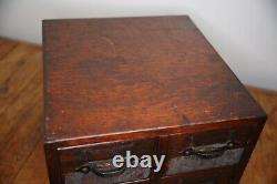 Antique card catalog tiger oak Apothecary cabinet Wood File Library Box