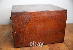 Antique card catalog tiger oak Apothecary cabinet Wood File Library Box