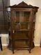 Antique China Cabinet Curved Glass