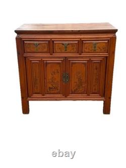 Antique chinese cypress wood hall cabinet console Table Server Country
