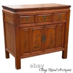 Antique chinese cypress wood hall cabinet console Table Server Country