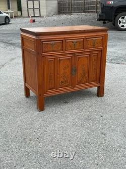 Antique chinese cypress wood hall cabinet console Table Server Country