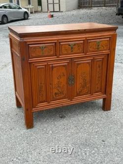 Antique chinese cypress wood hall cabinet console Table Server Country