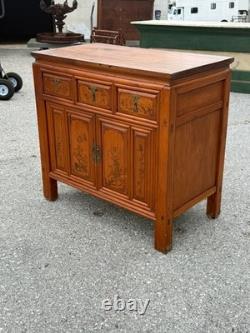 Antique chinese cypress wood hall cabinet console Table Server Country