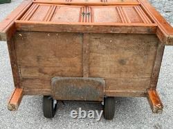 Antique chinese cypress wood hall cabinet console Table Server Country