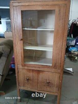 Antique commercial floor medicine cabinet 1940s Display Cabinet