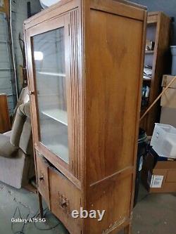 Antique commercial floor medicine cabinet 1940s Display Cabinet