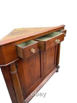 Antique corner cupboard farm house county sheraton 12 light 3 drawer Softwood