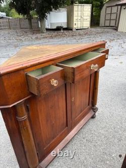 Antique corner cupboard farm house county sheraton 12 light 3 drawer Softwood
