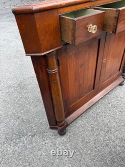 Antique corner cupboard farm house county sheraton 12 light 3 drawer Softwood