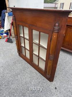 Antique corner cupboard farm house county sheraton 12 light 3 drawer Softwood