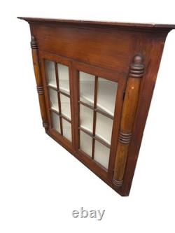 Antique corner cupboard farm house county sheraton 12 light 3 drawer Softwood